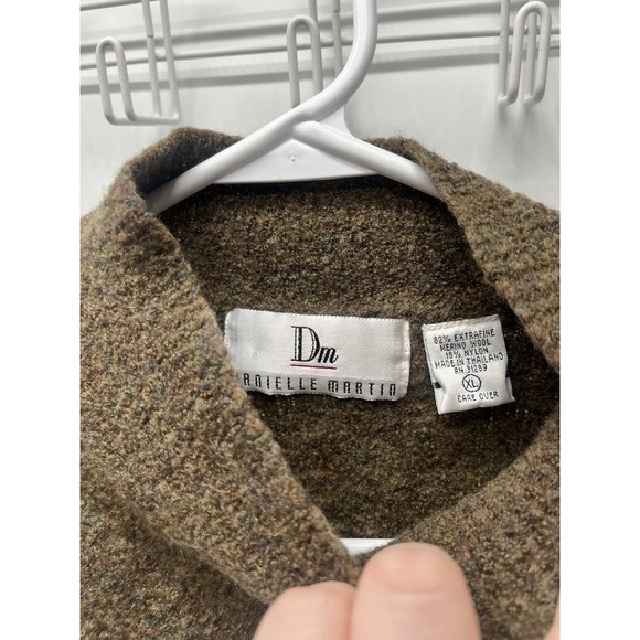 Vintage Women's short sleeve turtleneck sweater Brownish Merino wool Blend XL - Picture 4 of 7